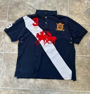 Polo Ralph Lauren Mercer Club #3 Double Big Pony Crest Polo Shirt 3XL